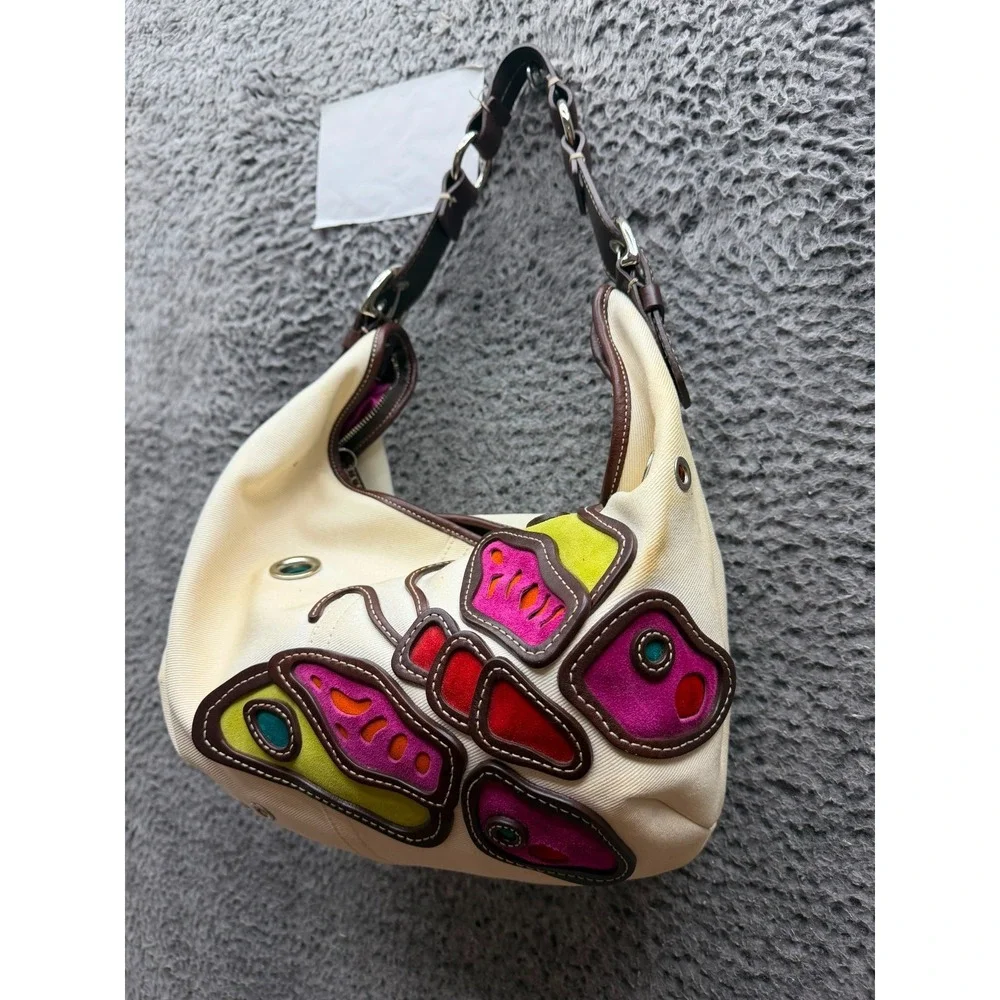 Vintage Y2k Coach Women's Butterfly Canvas Soho Hobo Bag 4992 Limited Edition
